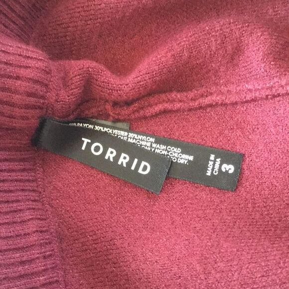 NWT Torrid Full Length Signature Waist Sweater Maroon Leggings Joggers Sz 3 - Picture 14 of 16